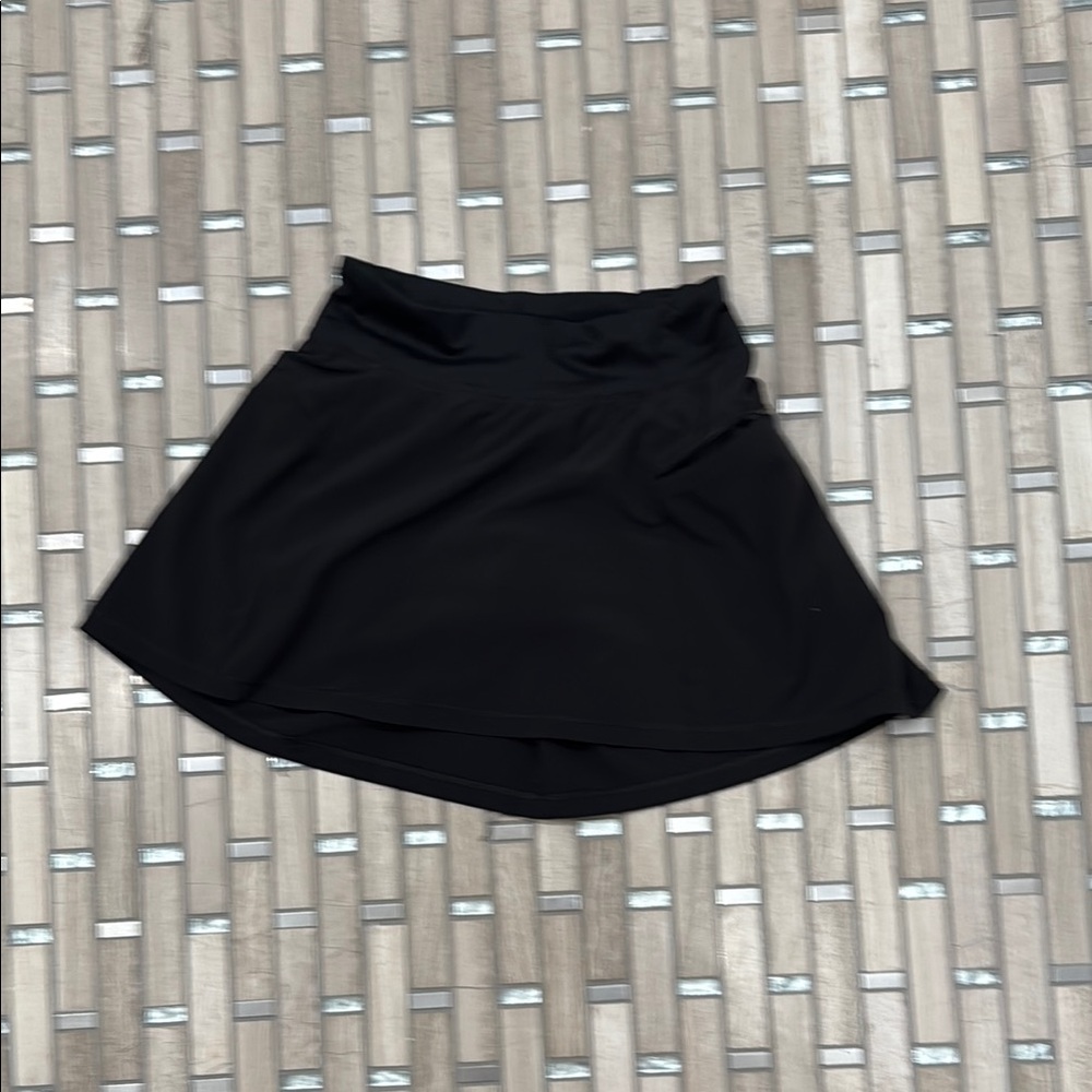 All in Motion Black Asymmetrical Skater Mini Skirt